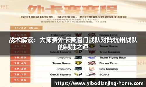 战术解读：大师赛外卡赛厦门战队对阵杭州战队的制胜之道